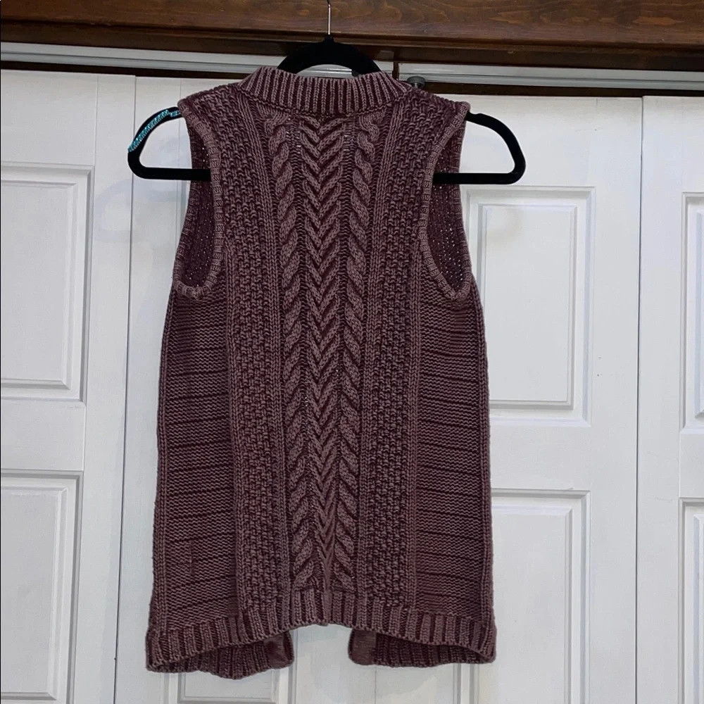 Vintage America Mauve Knit Cardigan Vest - Picture 7 of 7